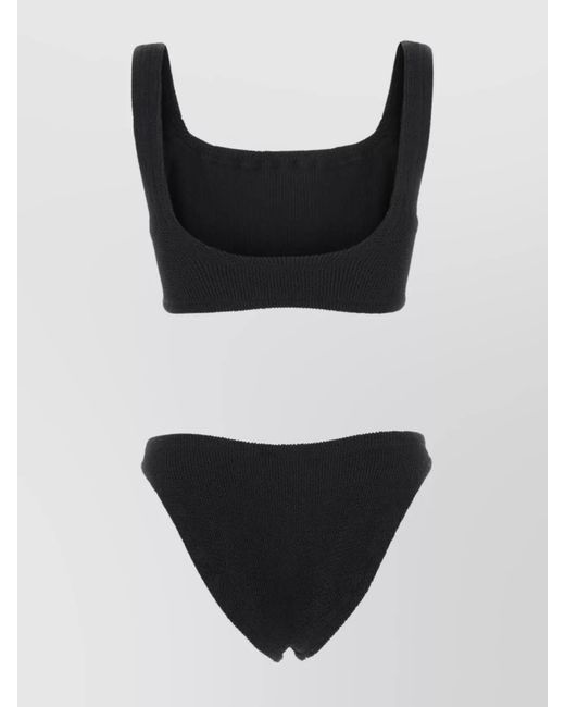 Hunza G Black Textured Bikini