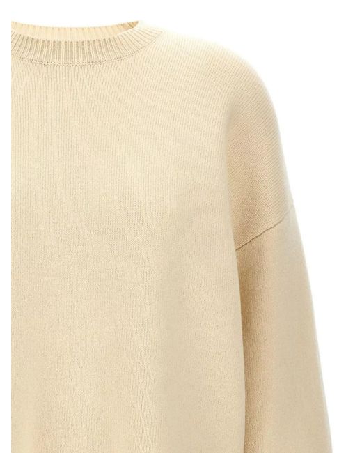 Totême White Wool Cashmere Double-Knit Crew-Neck Jumper