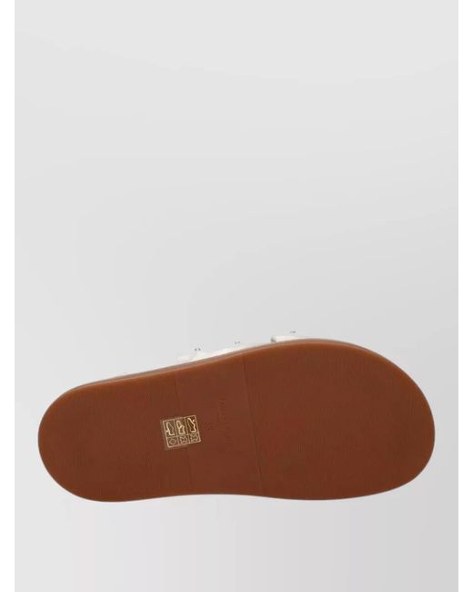 Fabiana Filippi Natural Leather Studded Slides