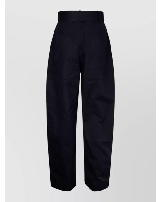 Studio Nicholson Blue Wide Leg Cotton Trousers Belt Loops