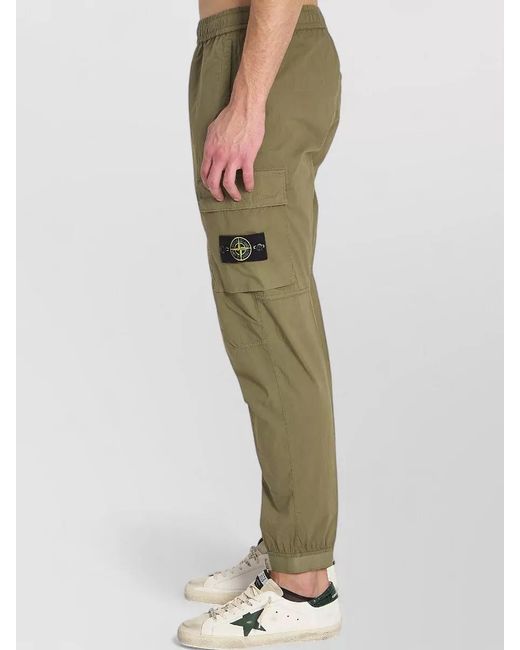 Stone Island Green Cotton Regular-Fit Tapered Cargo Trousers for men