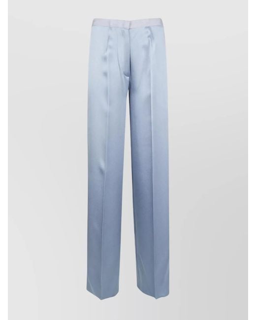 Forte_forte Blue Satin High-Rise Wide-Leg Trousers
