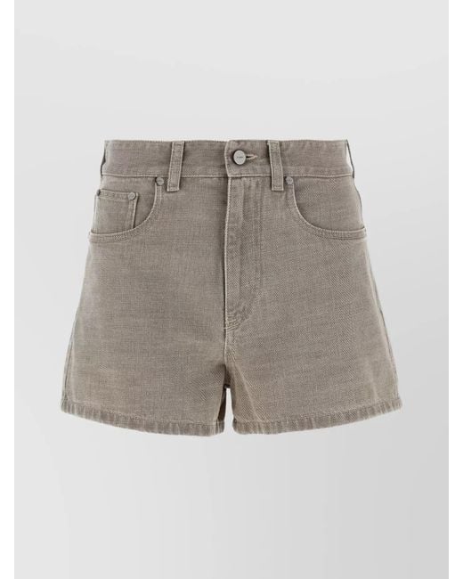 Fendi Gray Denim Short Shorts