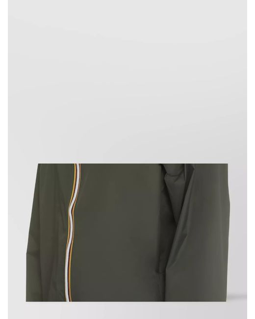 K-Way Green Nylon Hooded Jacket for men