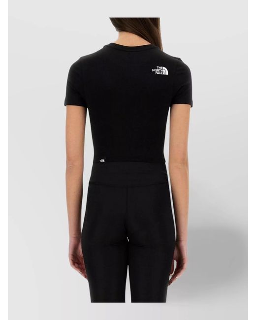 The North Face Black Short Sleeve Cropped Crew Neck Top