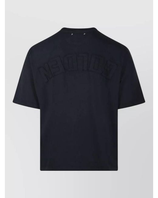 Golden Goose Deluxe Brand Blue Relaxed-Fit Cotton Logo T-Shirt for men