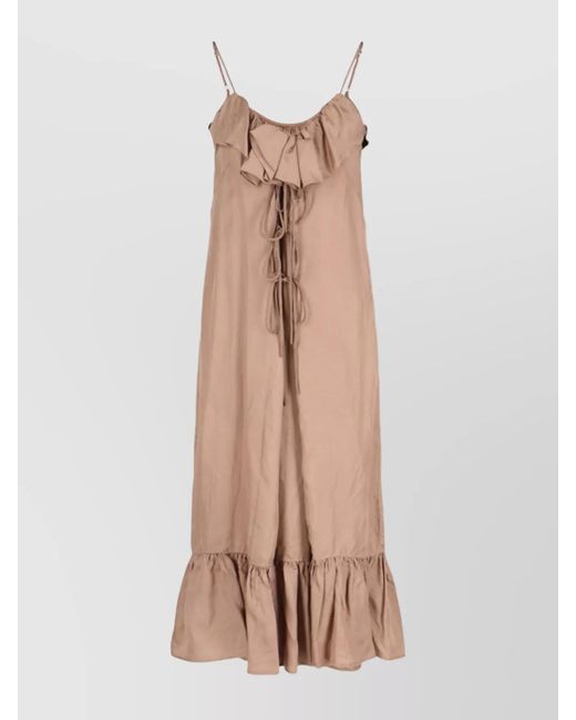 Dries Van Noten Natural Relaxed-Fit Ruffled Maxi Dress