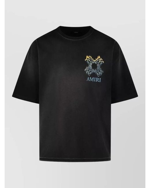 Amiri Black Cotton Oversized Printed T-Shirt for men