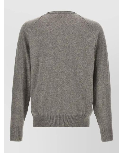 Ma'ry'ya Gray V Neck Knit Sweater Long Sleeves for men