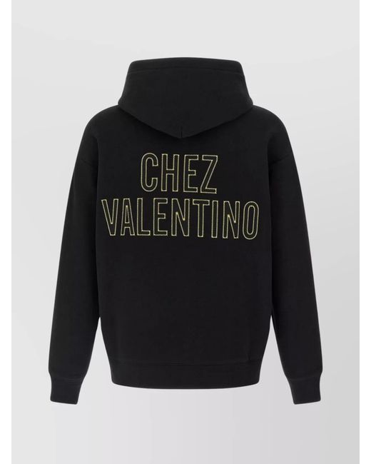 Valentino Garavani Blue Cotton Hoodie for men