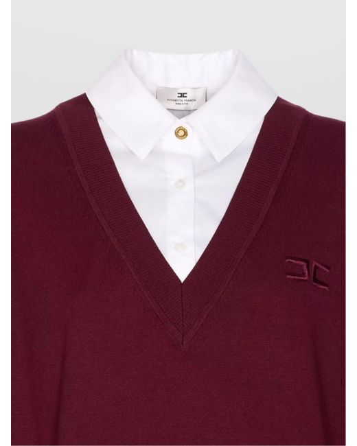 Elisabetta Franchi Red Knit Mini Dress