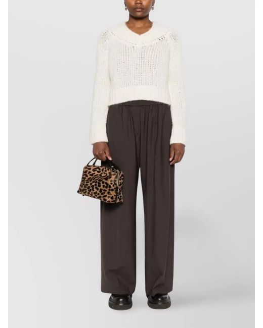 Ermanno Scervino White V-Neck Long-Sleeve Jumper