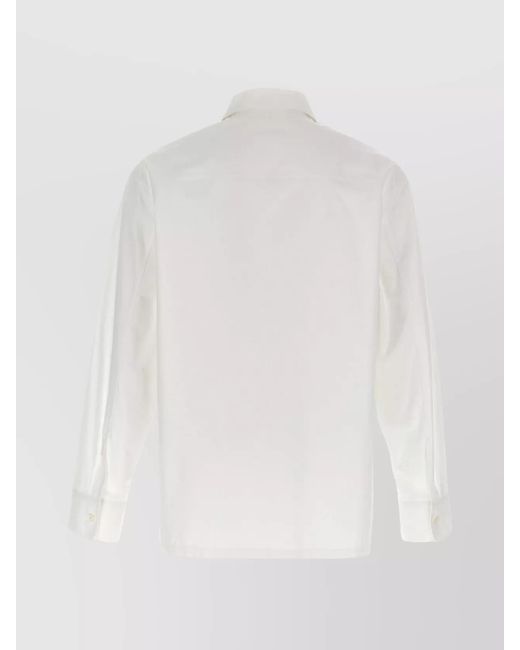 Jil Sander White Cotton Zip Shirt for men