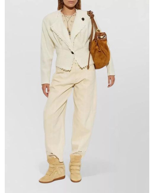 Isabel Marant Natural Suna Wool Blend Waist Jacket