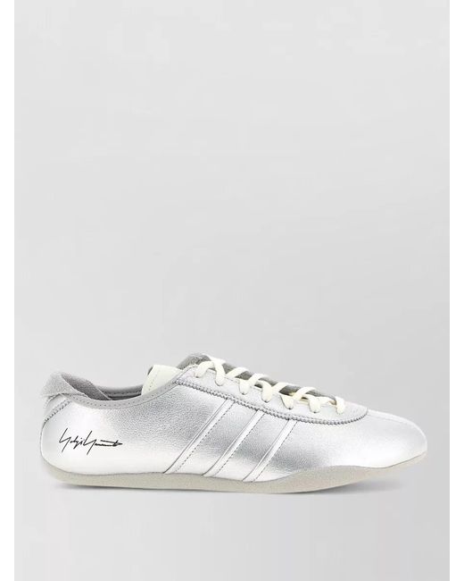 Y-3 White Leather Lace-Up Sneakers for men