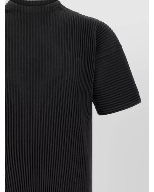 Homme Plissé Issey Miyake Black March Series Ribbed Crew Neck Top for men