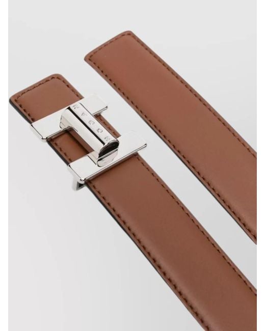 Hogan Brown Leather Belt Adjustable Size Smooth Finish