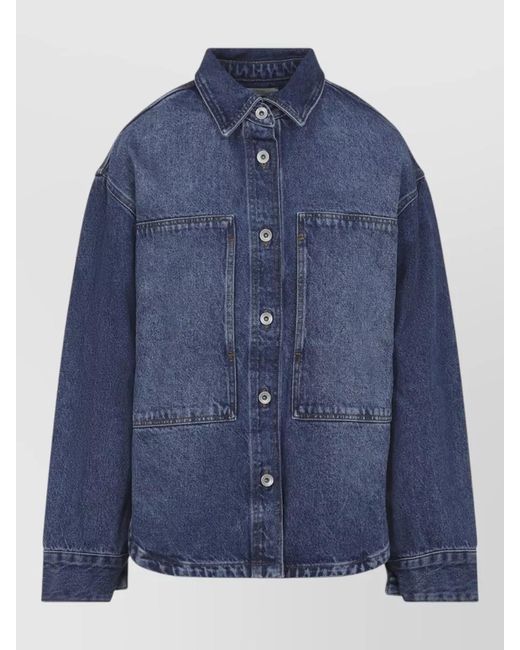 Studio Nicholson Blue Cotton Denim Long-Sleeve Shirt
