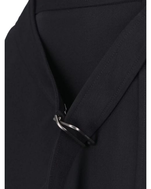 Burberry Blue Wool High-Rise Midi A-Line Skirt