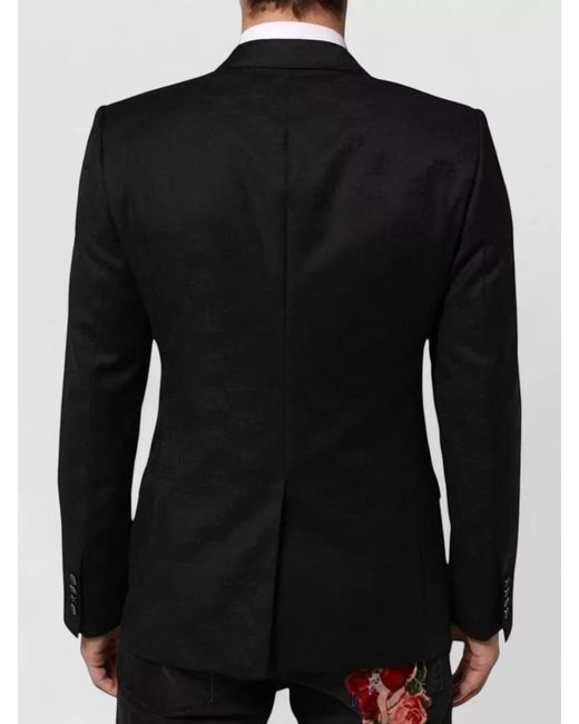 Dolce & Gabbana Black Virgin Wool Single-Breasted Suit Jacket for men
