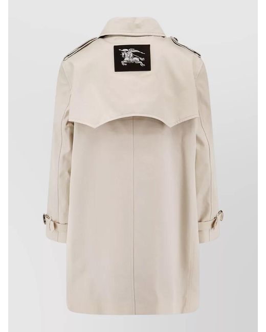 Burberry Natural Cotton Trench Coat Straps Buckles Epaulettes