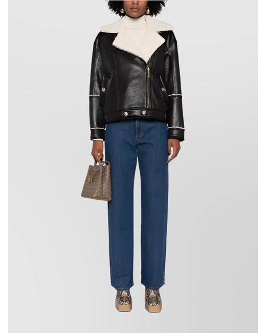 P.A.R.O.S.H. Blue Denim Mid-Rise Straight-Leg Trousers