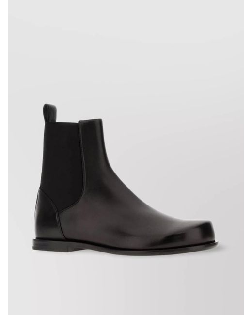 Fendi Black Lamb Leather Chelsea Ankle Boots for men