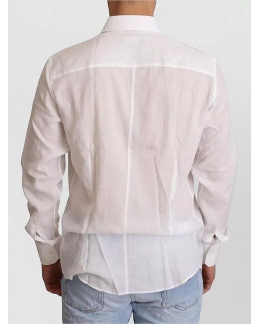 Dolce & Gabbana White Floral-Print Shirt for men