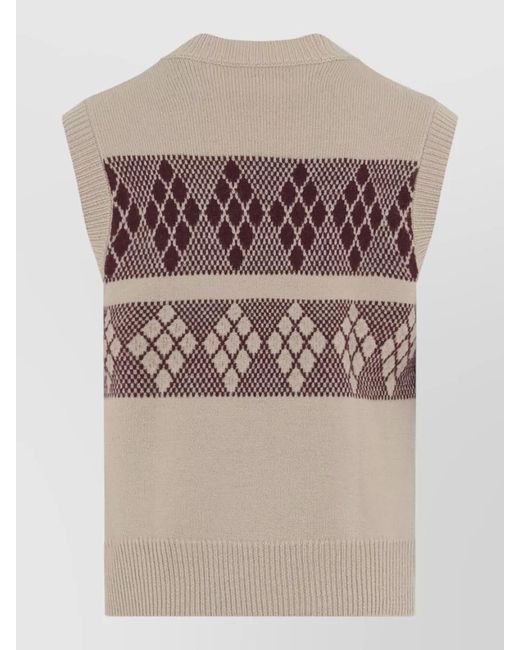 Dries Van Noten Multicolor Sleeveless Knit Top Geometric Pattern for men