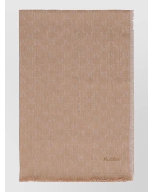Max Mara Natural Magico Virgin Wool Stole Light Fringe