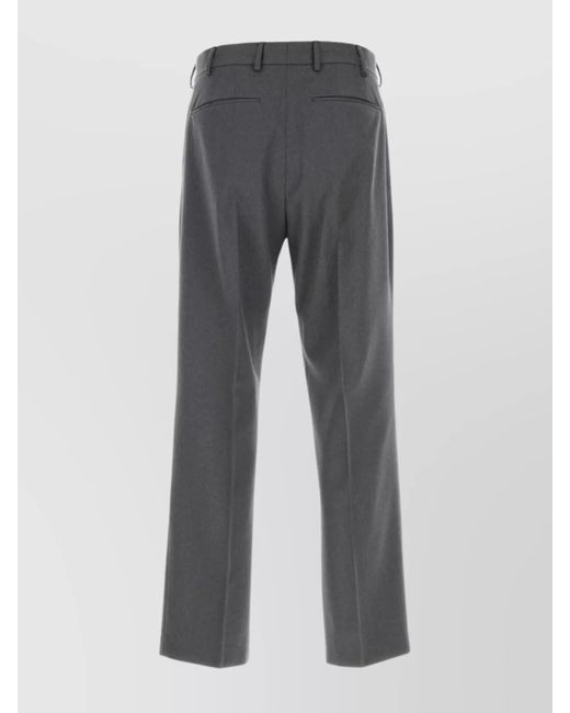 PT Torino Gray Virgin Wool Tailored Trousers for men