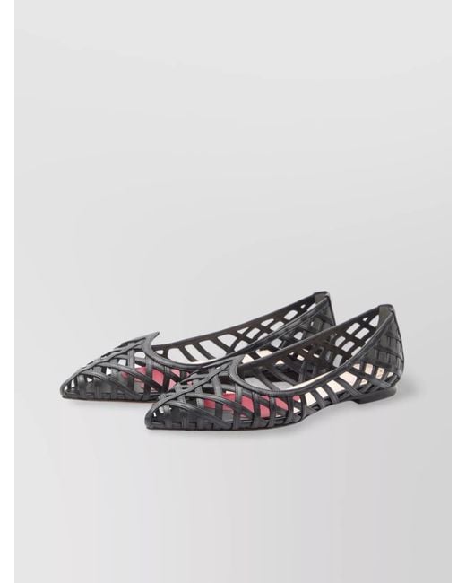 Roger Vivier Metallic Leather Multistrap Ballerina Shoes