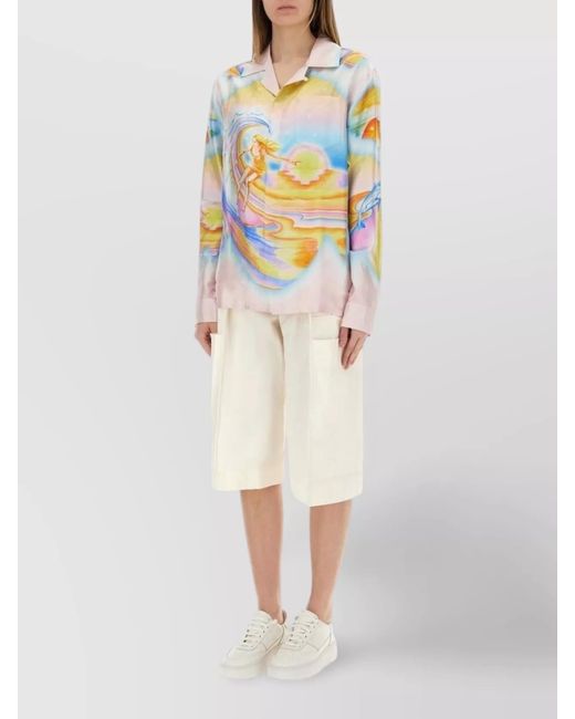Casablanca Gray Silk Printed Shirt