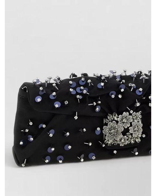 Roger Vivier Multicolor Efflorescence Clutch Bag Chain Strap Quilting