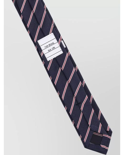 Thom Browne Blue Formal Slim Striped Pattern Neck Ties for men