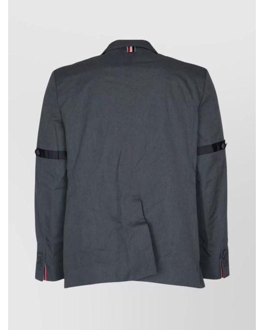 Thom Browne Gray Straight-Fit Single-Breasted Blazer for men