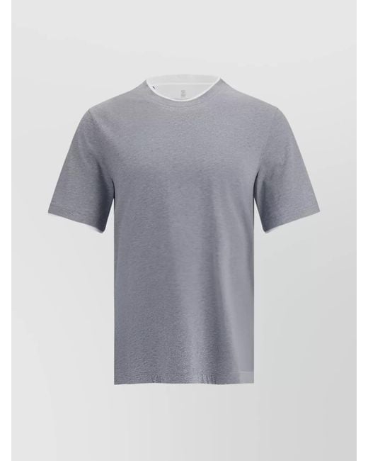 Brunello Cucinelli Gray Regular-Fit Cotton T-Shirt for men