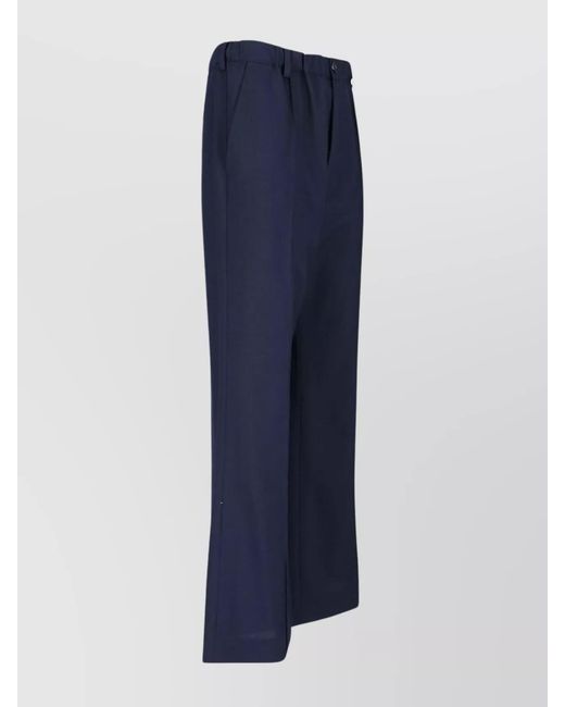 Marni Blue Virgin Wool Wide-Leg Trousers for men