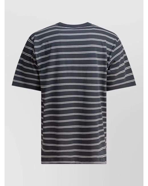 Norse Projects Black Holger Striped Crew Neck Pocket T Shirt for men