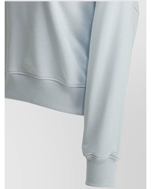 McQueen Blue Crew Neck Sweatshirt Long Sleeves Ribbed Trims