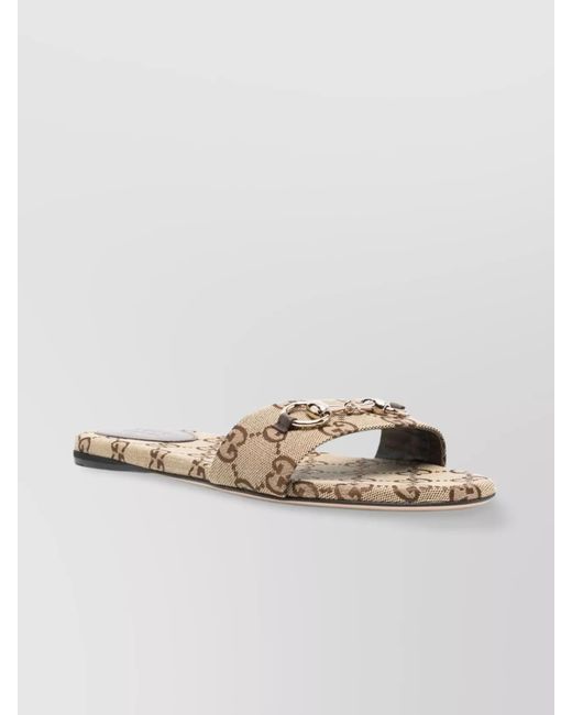 Gucci Metallic Canvas Slide Sandals