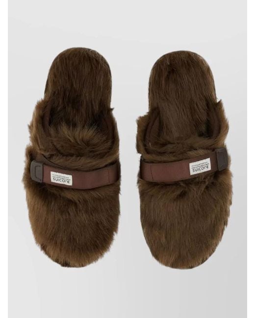 Suicoke Brown Acrylic Slippers for men