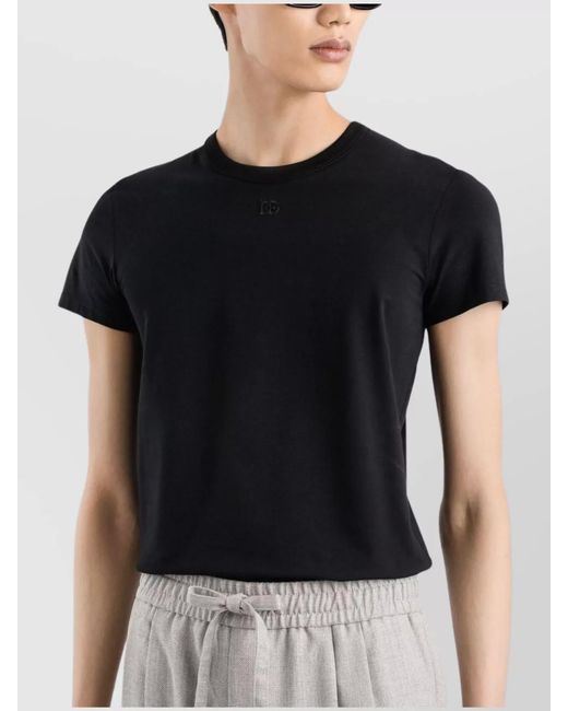 Dolce & Gabbana Black Logo-Embroidered Cotton Jersey Short-Sleeve T-Shirt for men