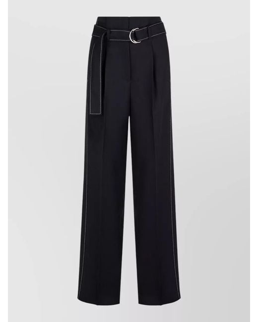 Seafarer Blue Irony Pants Belted Waist Contrast Stitching