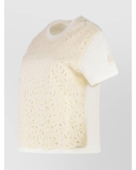 Moncler Natural Cotton Crew-Neck T-Shirt