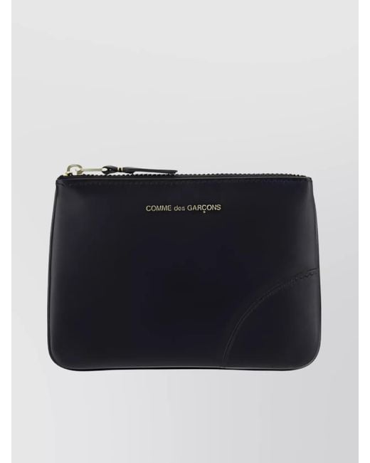 Comme des Garçons Blue Leather Zip Wallet for men