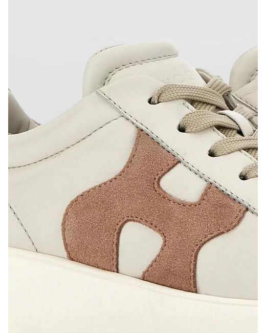 Hogan Natural Leather Low-Top Sneakers