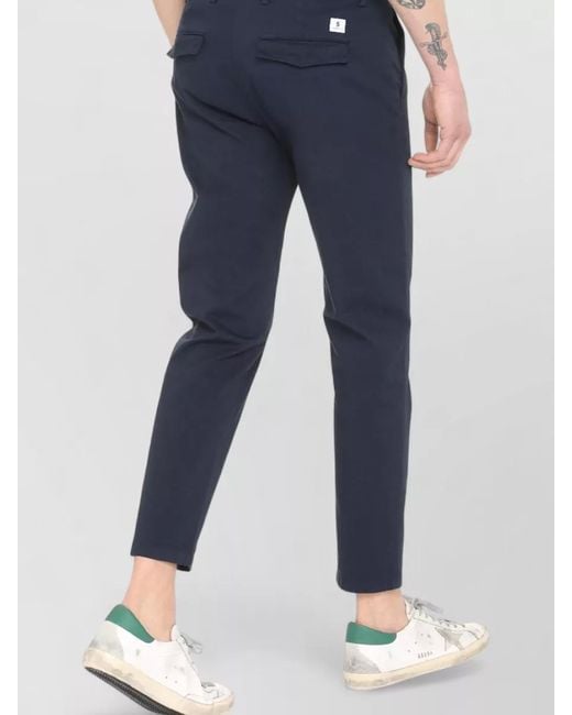 Department 5 Blue Prince Stretch Cotton Chino Trousers Belt for men