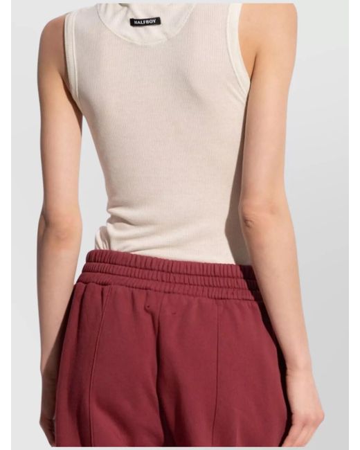 Halfboy Pink Ribbed Sleeveless Tank Top