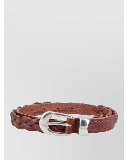 Our Legacy White Adjustable Length Braided Belt Slim Profile